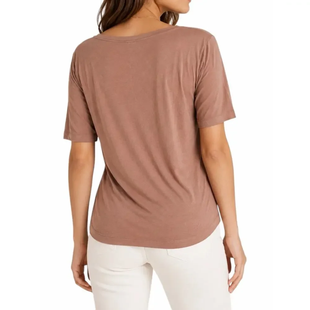 J. Crew Short Sleeve Scoop Neck Side Tie Tee Dusty Pink Size S